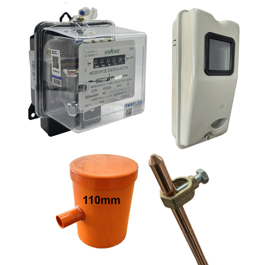 Pack Medidor Monofásico + Caja Empalme + Kit Tierra 110mm