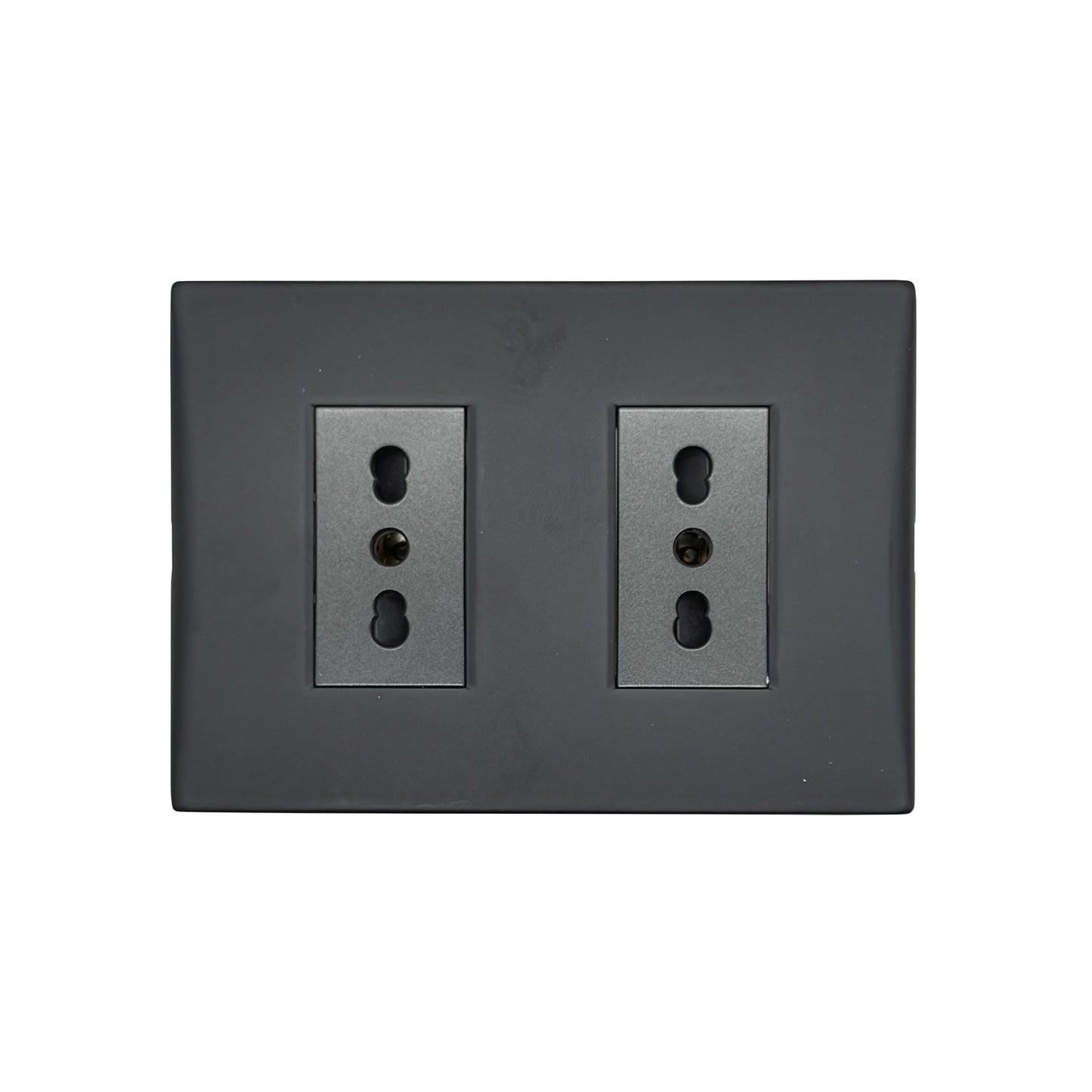 Enchufe Embutido Doble 2p+t 16a Black Andes Armado Metal - Lexo