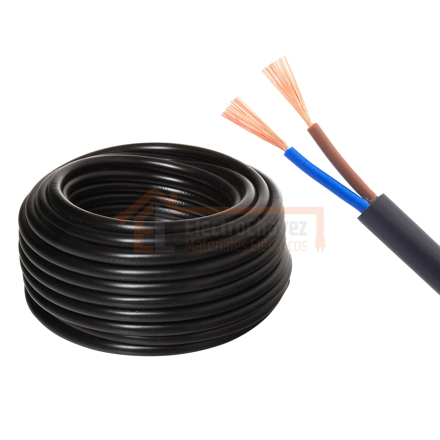 Cordón Eléctrico RV-K 2x0,75 mm² XLPE/PVC (Por Metro)