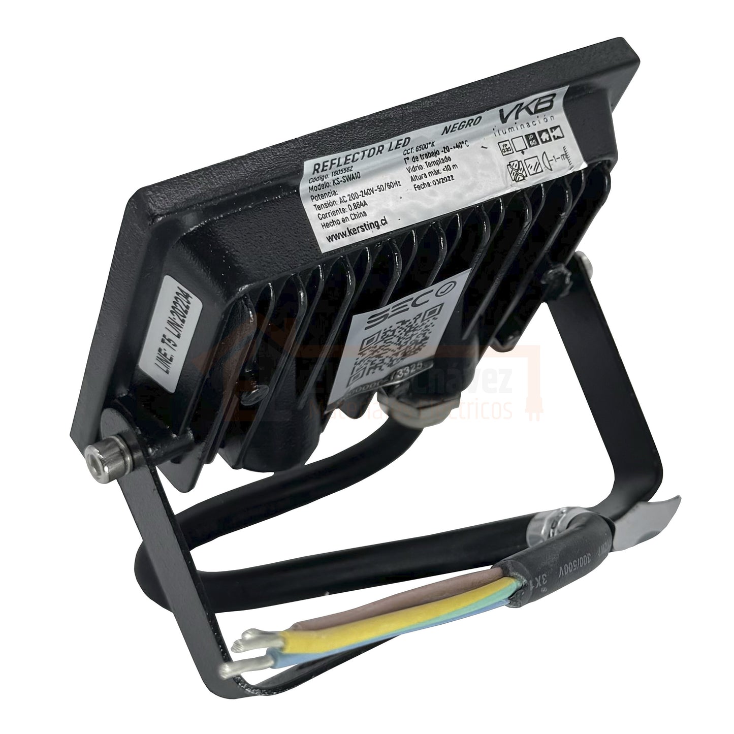 Foco Proyector 20w Reflector Metal Led IP65 Negro - VKB