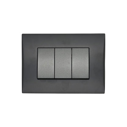 Interruptor Embutido Triple 9/32 10a Black Andes Armado Metal - Lexo