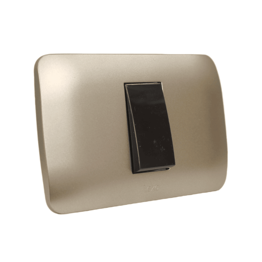 Interruptor Embutido Simple 9/24 10a café / titanio Armado - Lexo
