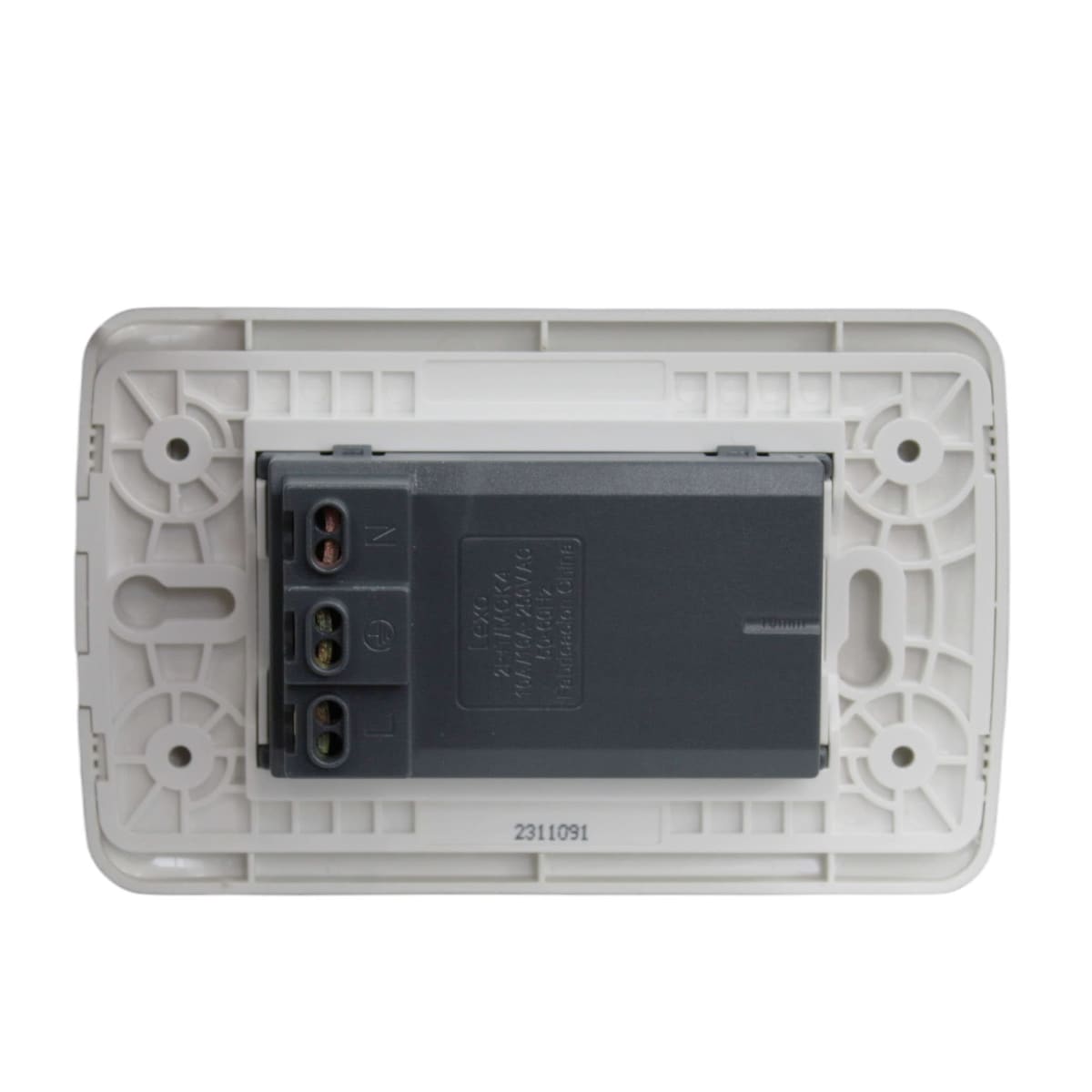 Enchufe Embutido Duplex 2p+t 16a Blanco / Plata Armado Metal - Lexo
