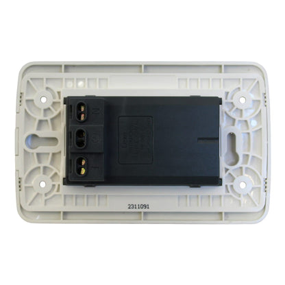 Enchufe Embutido Tríplex 2p+t 16a Blanco / Plata Armado Metal - Lexo