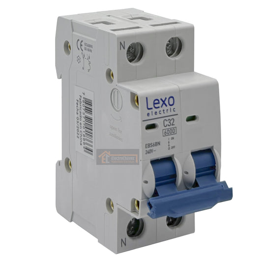 Interruptor Automático Bipolar 2p 32a (2x32a) 6ka Curva C - Lexo