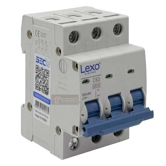 Interruptor Automático Tripolar 3p 63a (3x63a) 6ka Curva C - Lexo