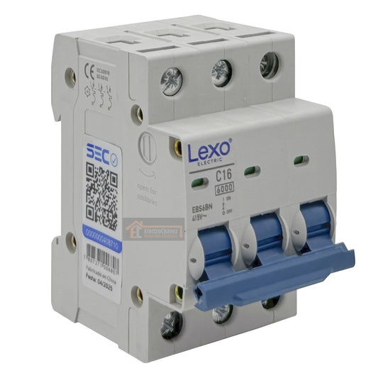 Interruptor Automático Tripolar 3p 16a (3x16a) 6ka Curva C - Lexo