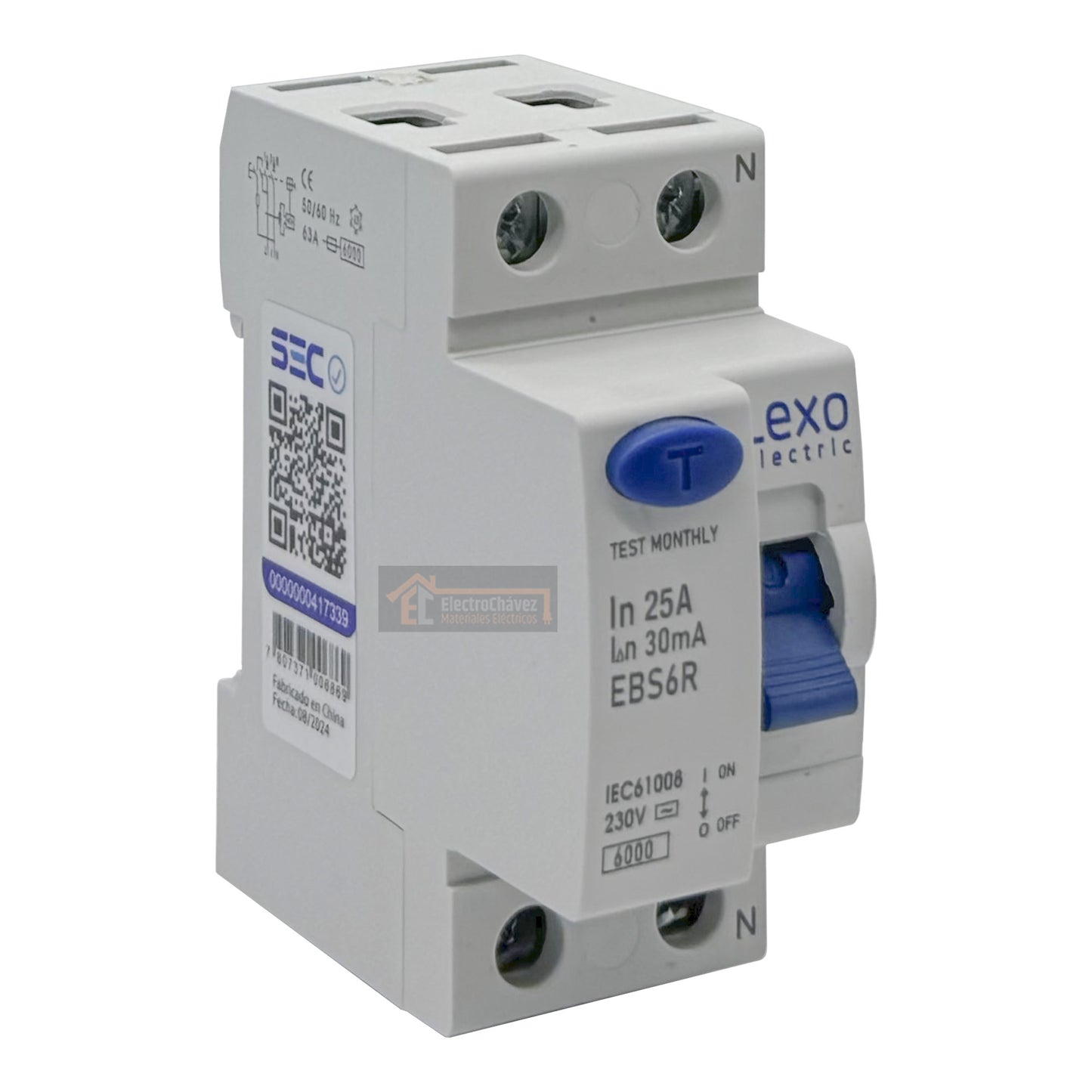 Interruptor Automático Diferencial 2p 25a (2x25a) 30mA - Lexo