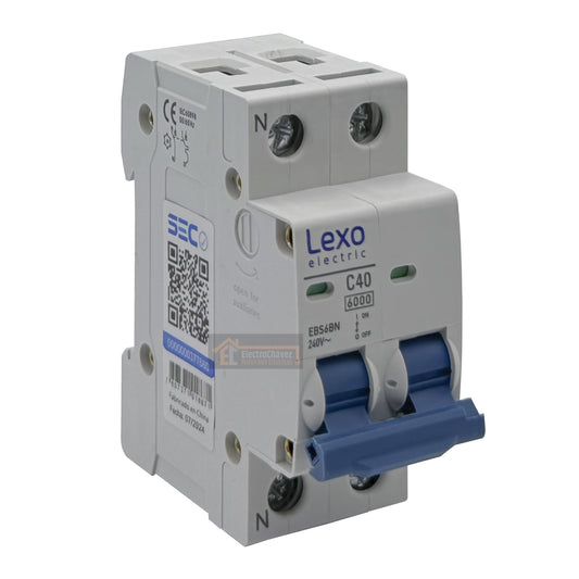 Interruptor Automático Bipolar 2p 40a (2x40a) 6ka Curva C - Lexo