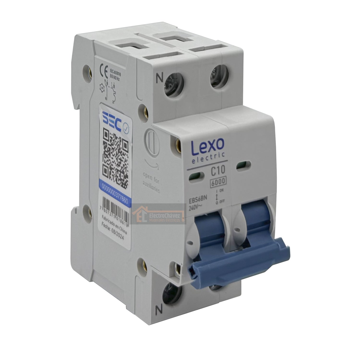 Interruptor Automático Bipolar 2p 10a (2x10a) 6ka Curva C - Lexo