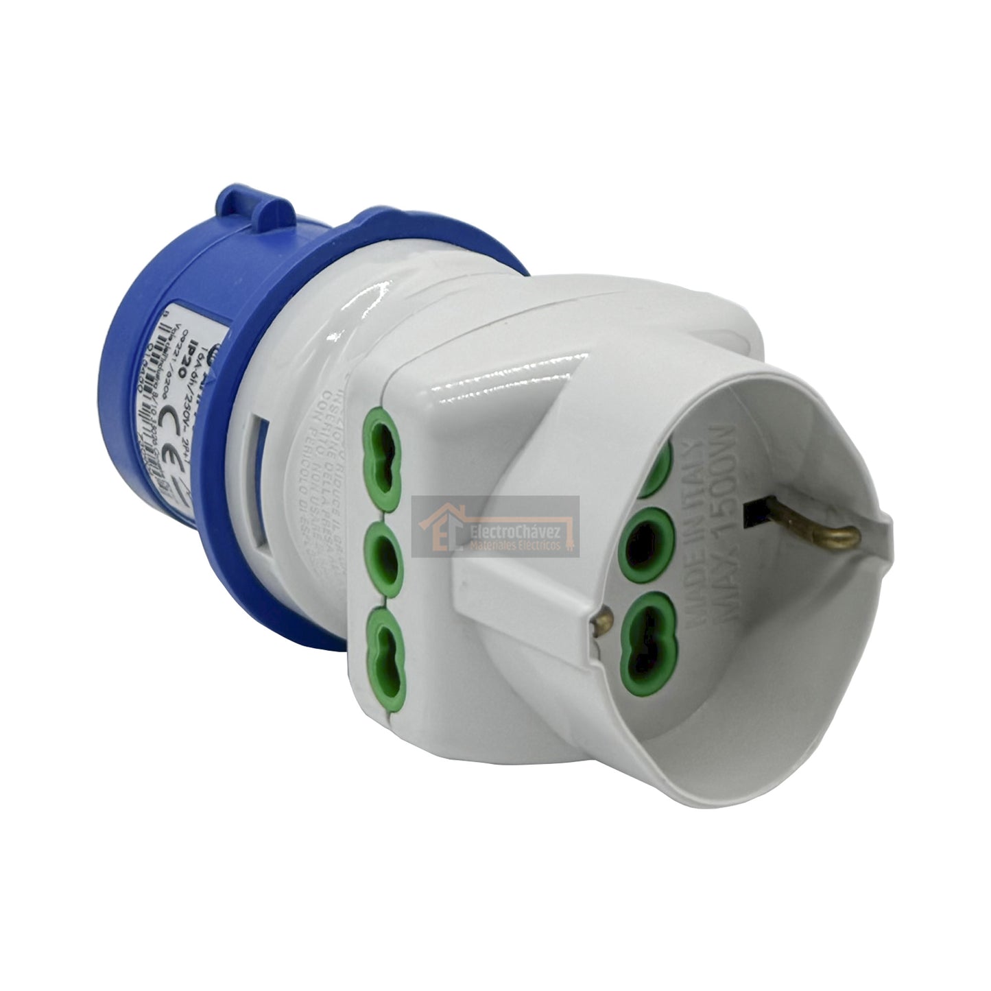 Adaptador Enchufe 16a Industrial / Domiciliario Residencial + Schuko