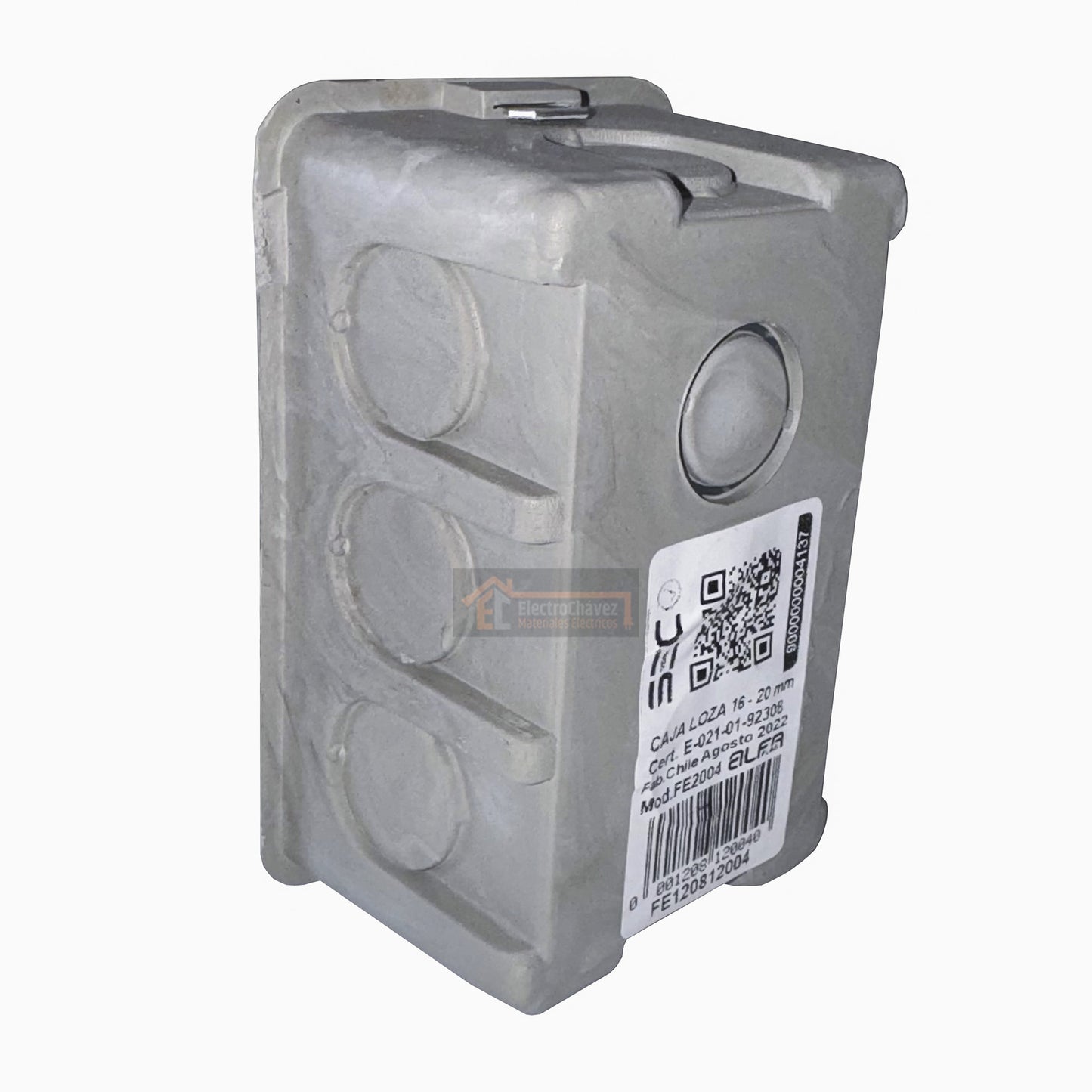 Caja Distribución Loza / Concreto Embutida Eléctrica Pvc Aro Metal Gris