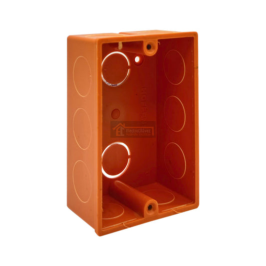 Caja Distribución Embutida Eléctrica Pvc Tabique Naranja
