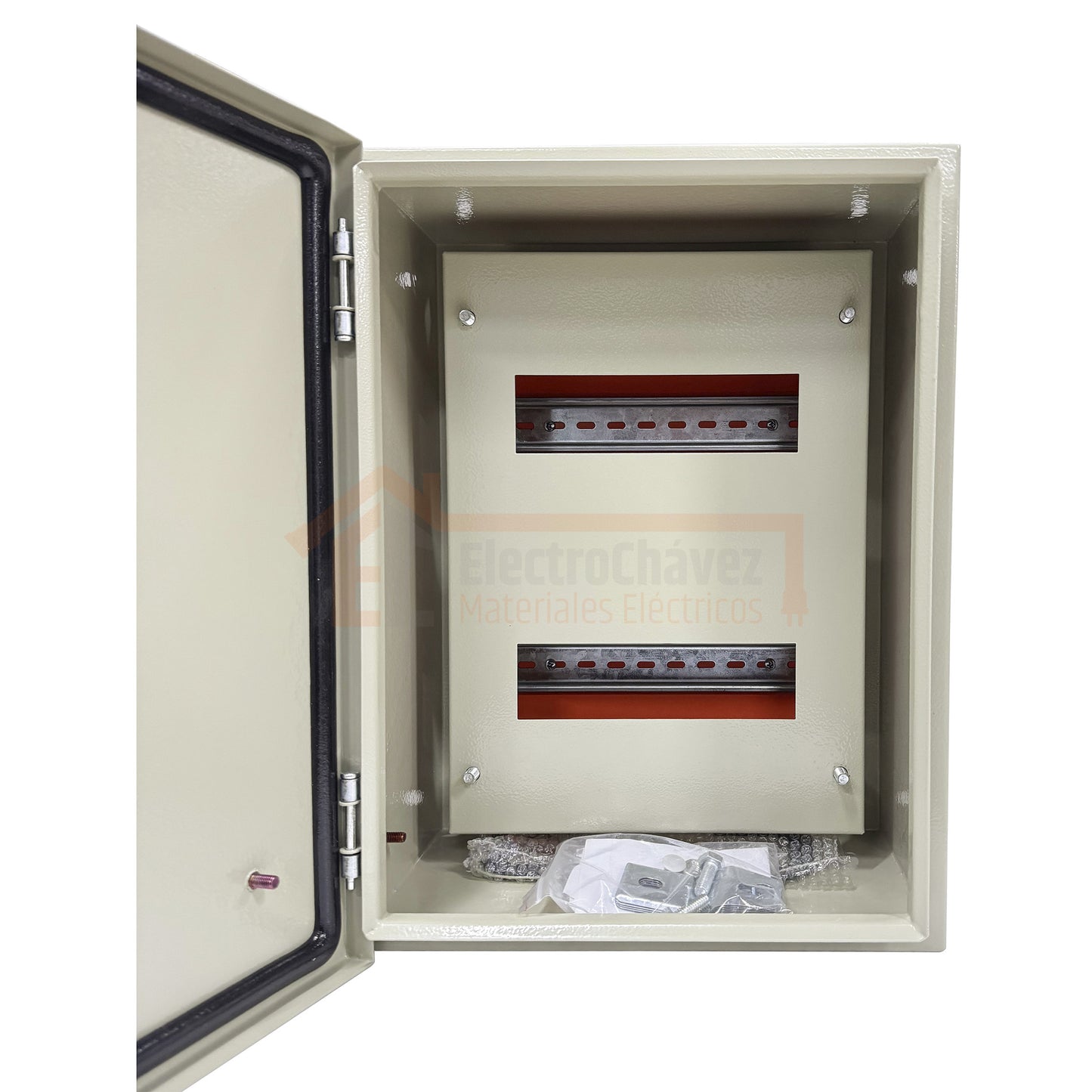 Gabinete Tablero Metálico Eléctrico 400x300x200 1 puerta con chasis Ip65