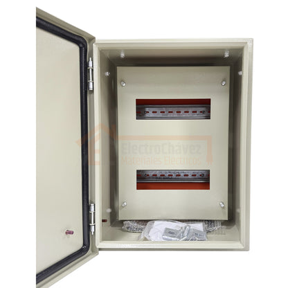 Gabinete Tablero Metálico Eléctrico 400x300x200 1 puerta con chasis Ip65