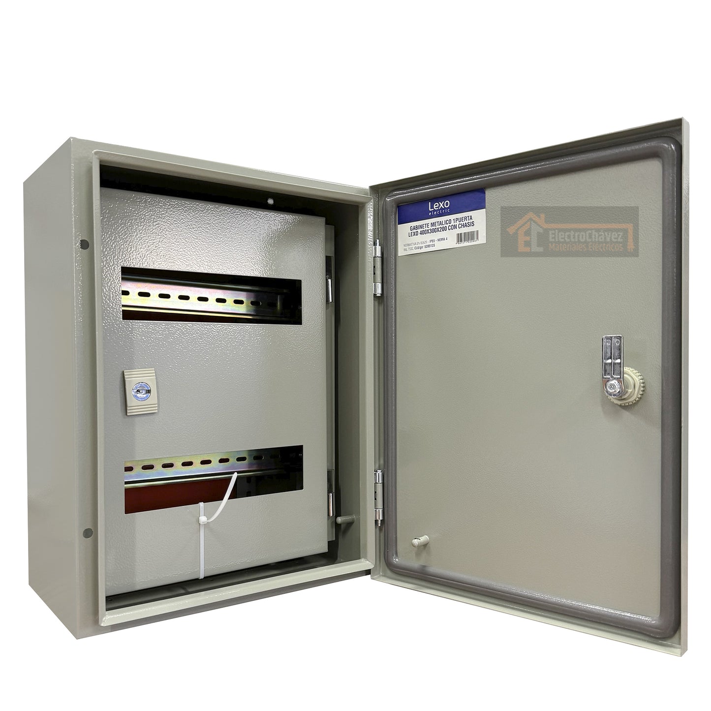Gabinete Tablero Metálico Eléctrico 400x300x200 1 puerta con chasis Ip65