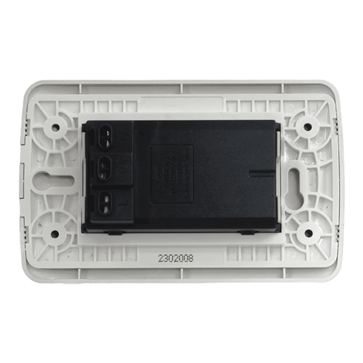 Enchufe Embutido Tríplex 2p+t 10a Blanco / Plata Armado Metal - Lexo