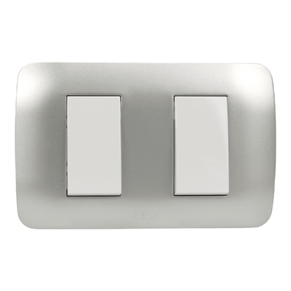 Interruptor Embutido Simple 9/15 10a blanco / Plata Armado - Lexo