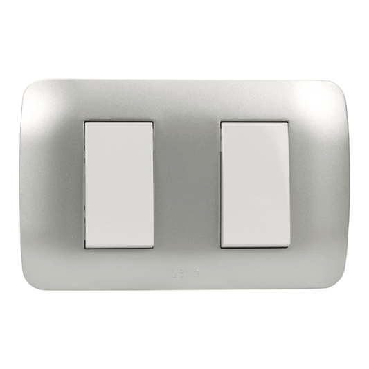 Interruptor Embutido Simple 9/15 10a blanco / Plata Armado - Lexo